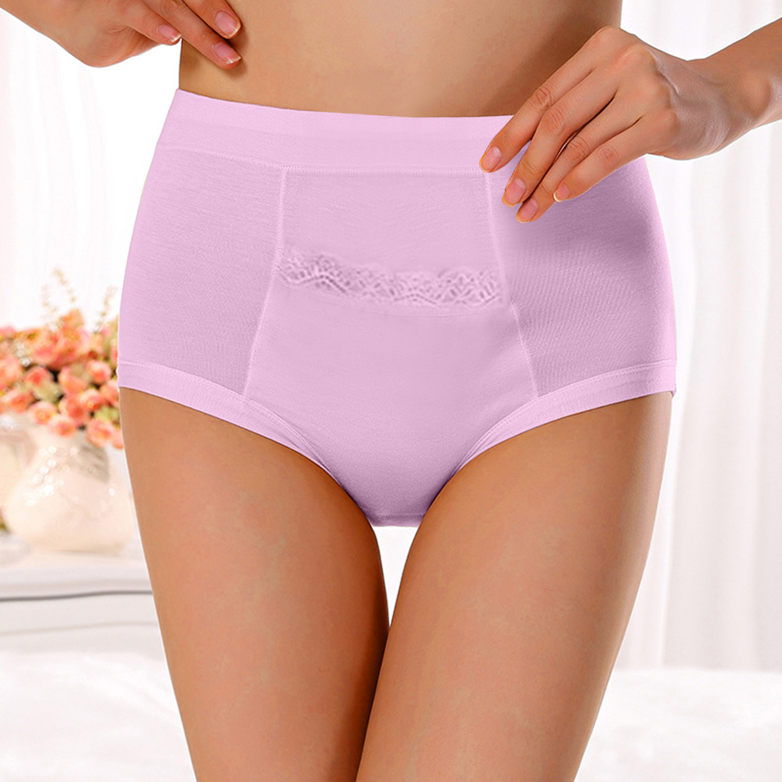 thumbnail image 2 of Braguitas menstruales de cintura alta y antiescapadas para mujer - Ropa interior fisiológica con bolsillo elástico, 2 of 5